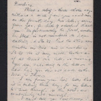 Letter to his wife from Herbert Gray 